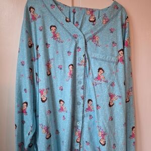 Betty Boop Pajamas Set Torquoise Pink Sleepwear Size 3X Excellent Condition